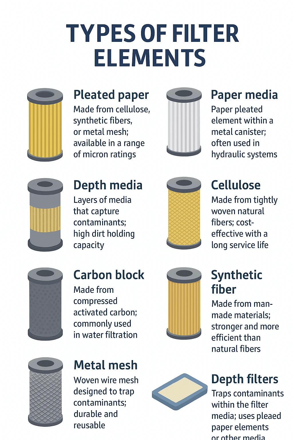 Types of Filter Elements